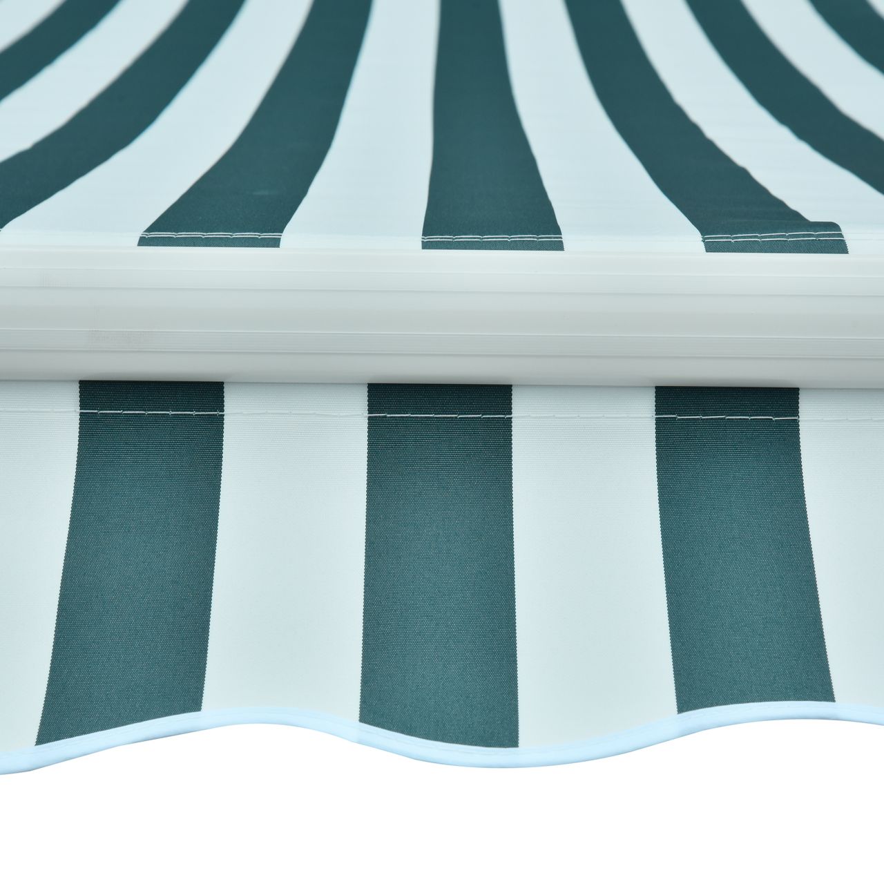 Outsunny Markise Alu Polyester Grün Weiß 3,5x2,5m