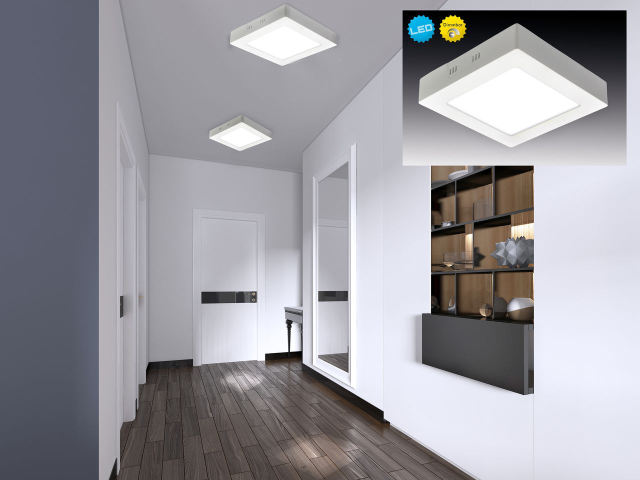 Näve Leuchten LED Aufbaupanel dimmbar 