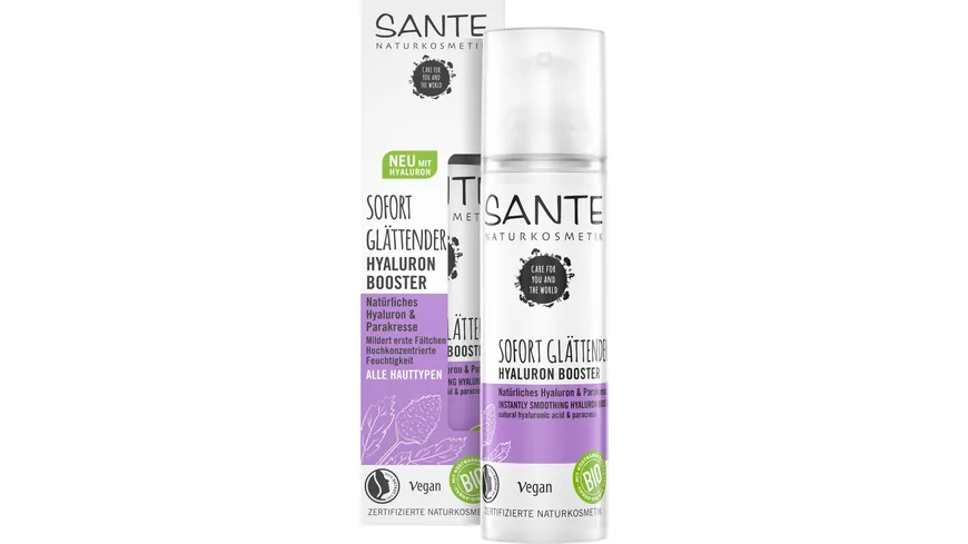 SANTE Sofort Glättender Hyaluron Booster Natürliches Hyaluron & Parakresse 30 ml