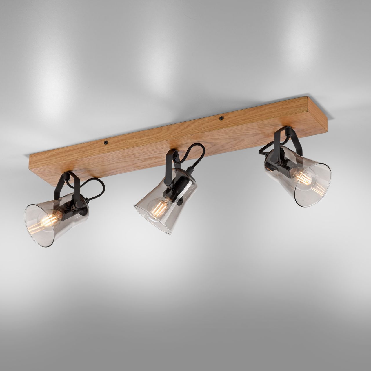 JUST LIGHT JUST LIGHT.  Deckenleuchte GREEN LANGSTRÖM, 3x E14/10Watt max., Holz-natur
