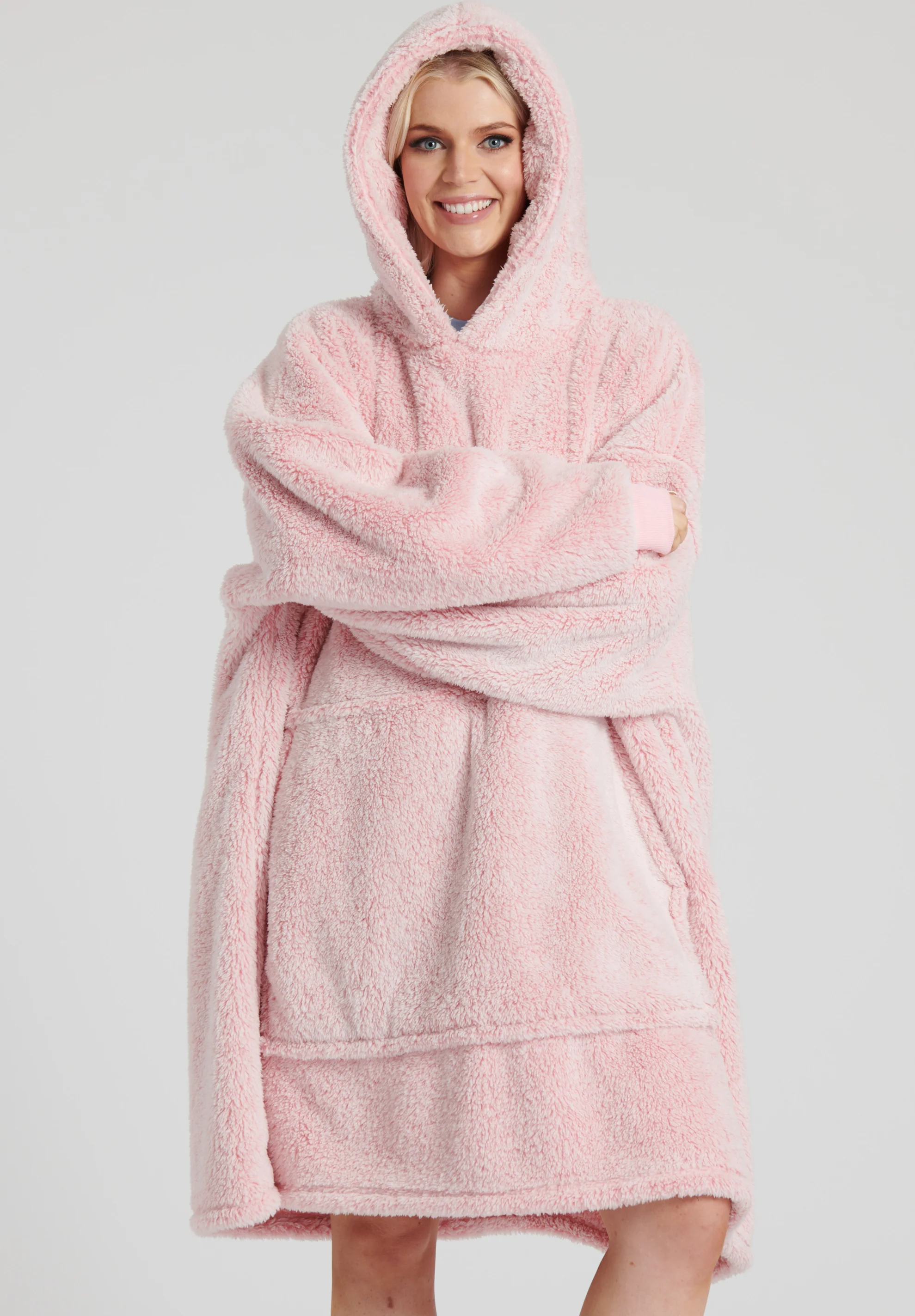 Poncho Loungeable con capucha y punta de nieve, muy suave y acogedor - Albornoz