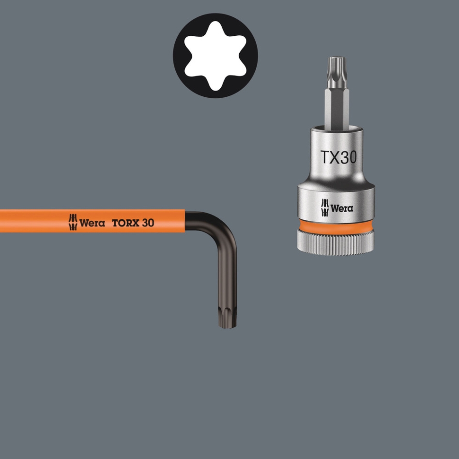 Wera 05024177001 967 SL TORX® HF flerfarvet blyantnøgle med fastholdelsesfunktion, TX 30 x 122 mm 5024177001