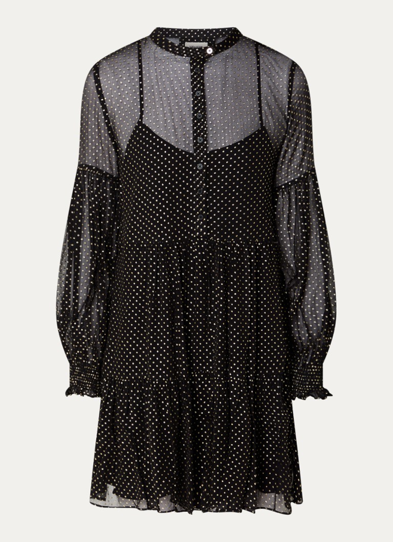 Zadig&Voltaire Randy daļēji caurspīdīga mini kreklkleita ar lureksu