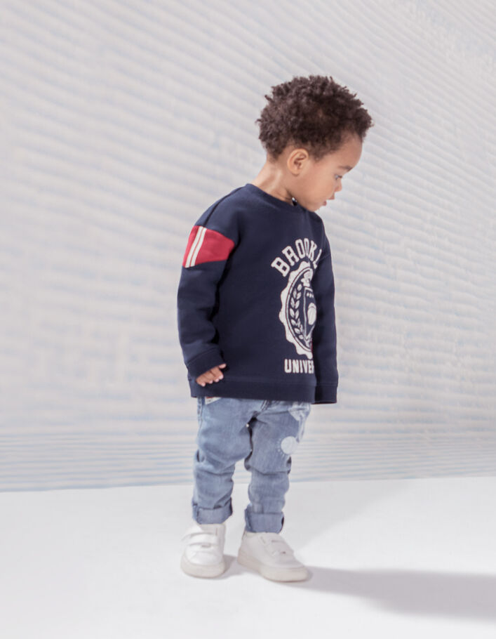 Sweat marine maxi print écusson vintage bébé garçon