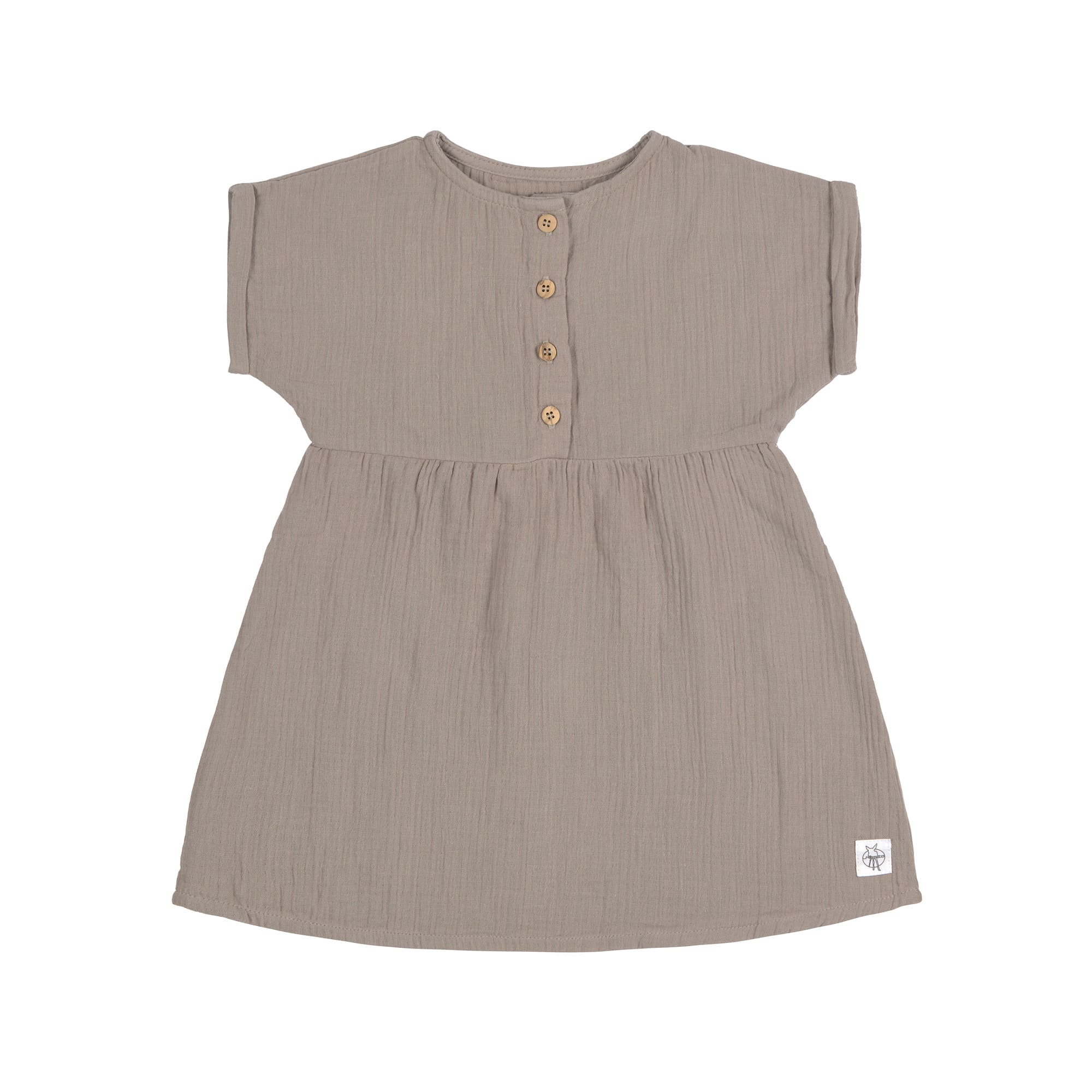 Kinderkleid - Bio Baumwolle, Taupe, Grau