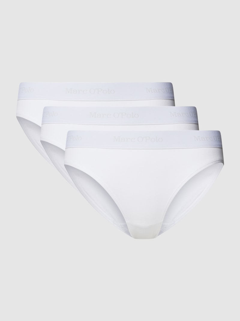Slip mit elastischem Logo-Bund im 3er-Pack in weiß