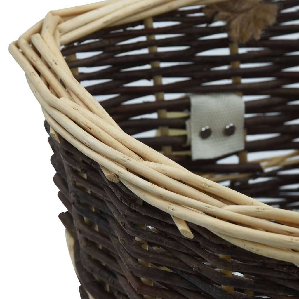 vidaXL Kaminholzregal Holzkorb mit Trageriemen 44,53750 cm Natur Weide, BxTxH:44x37x50 cm