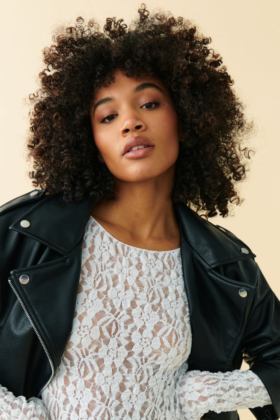 Asymmetric lace top