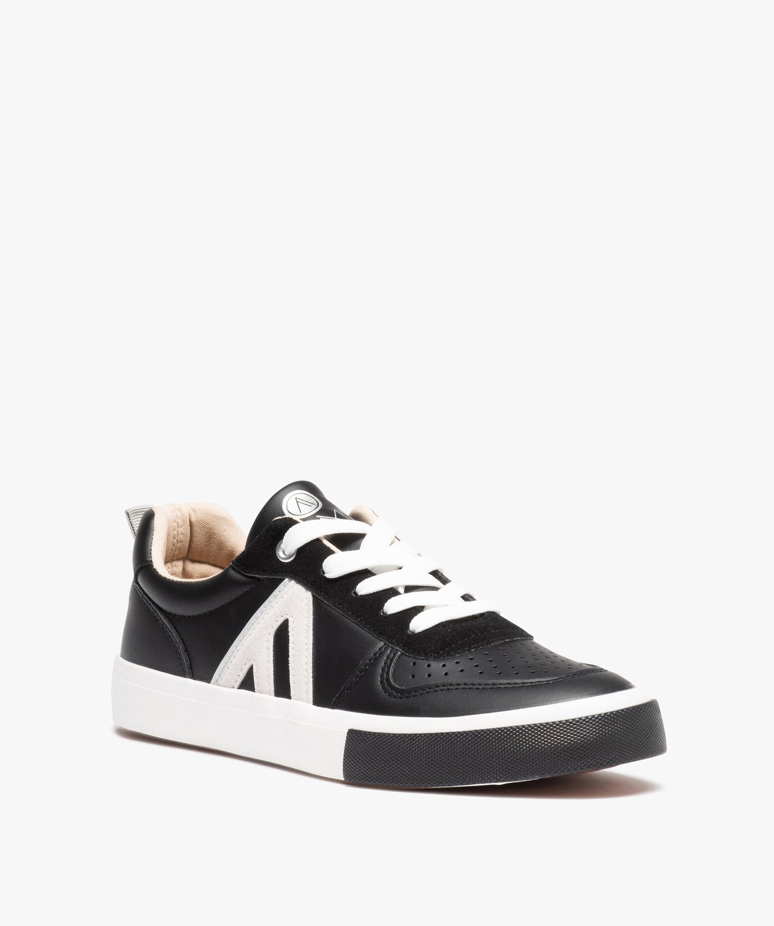 Baskets homme casual bicolore et à lacets - Alma Planète noir | GEMO