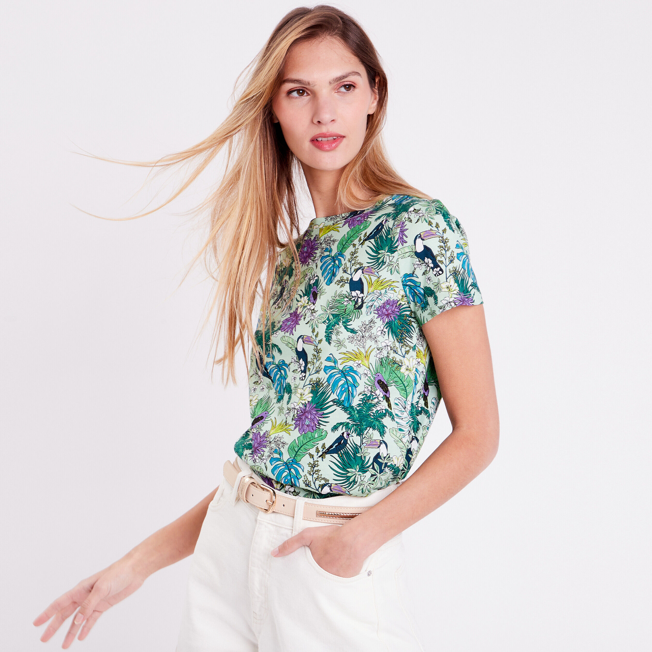 T-shirt manches courtes bleu femme | Cache Cache
