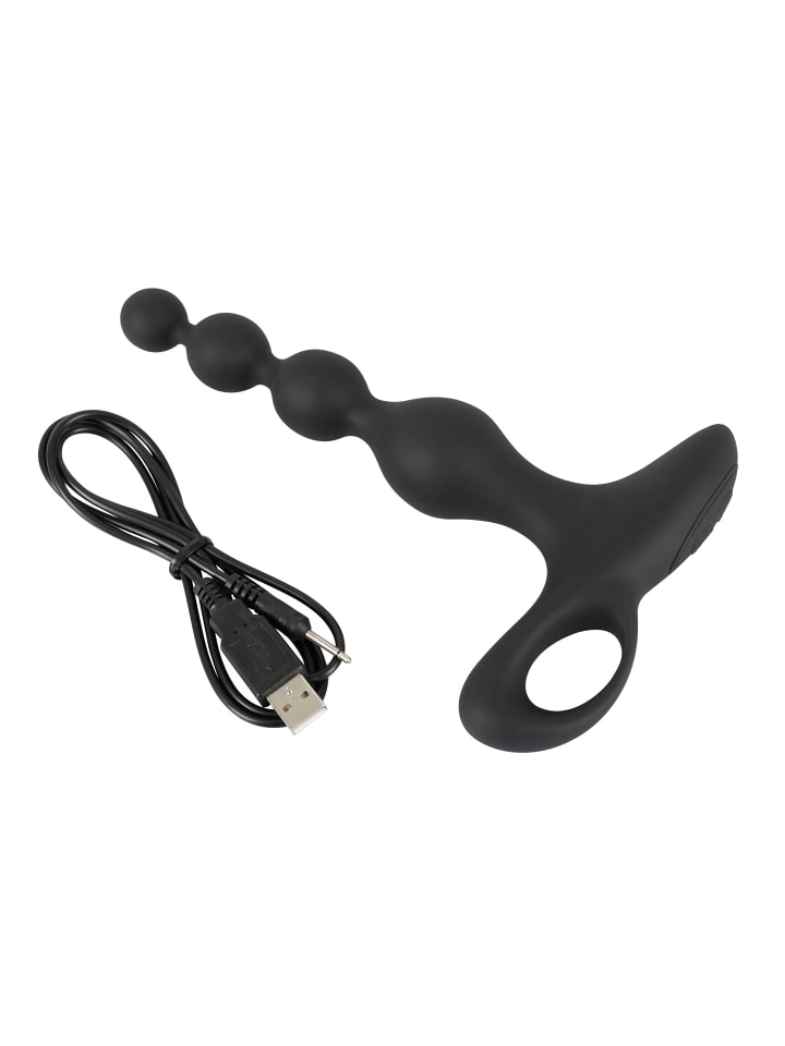 Black Velvets Analvibrator Rechargeable anal beads in schwarz günstig kaufen 20 cm