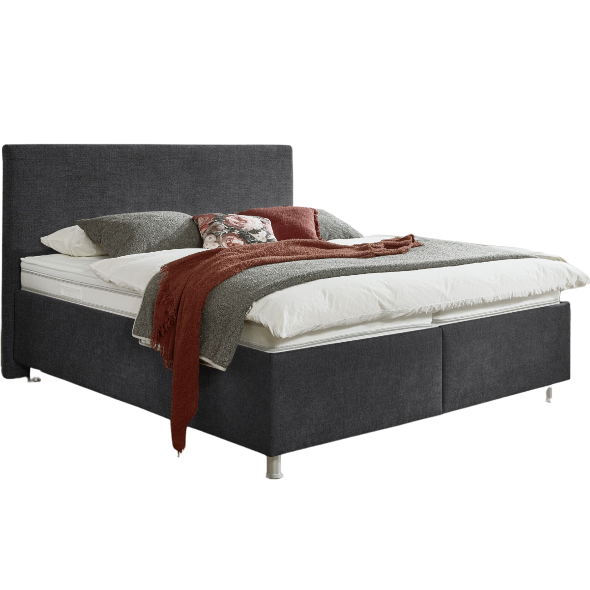 Oschmann Polsterbett 23138 mit Bettkasten Grau 180 x 200 cm