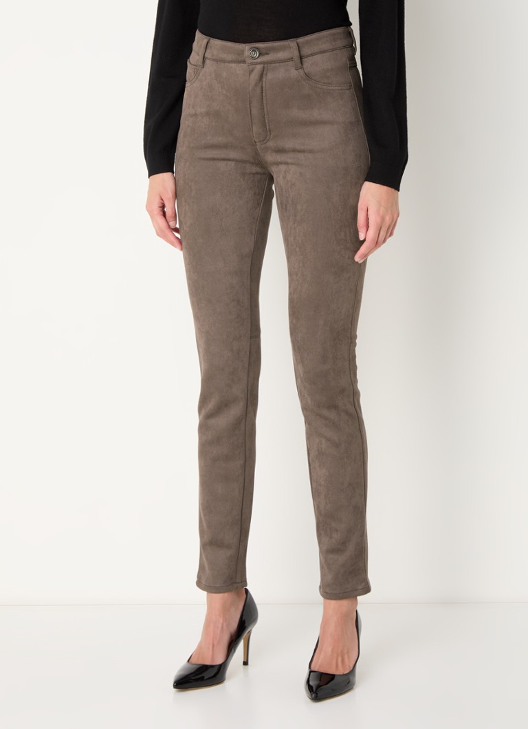 Pantaloni Rosner slim fit cu talie înaltă și buzunare laterale