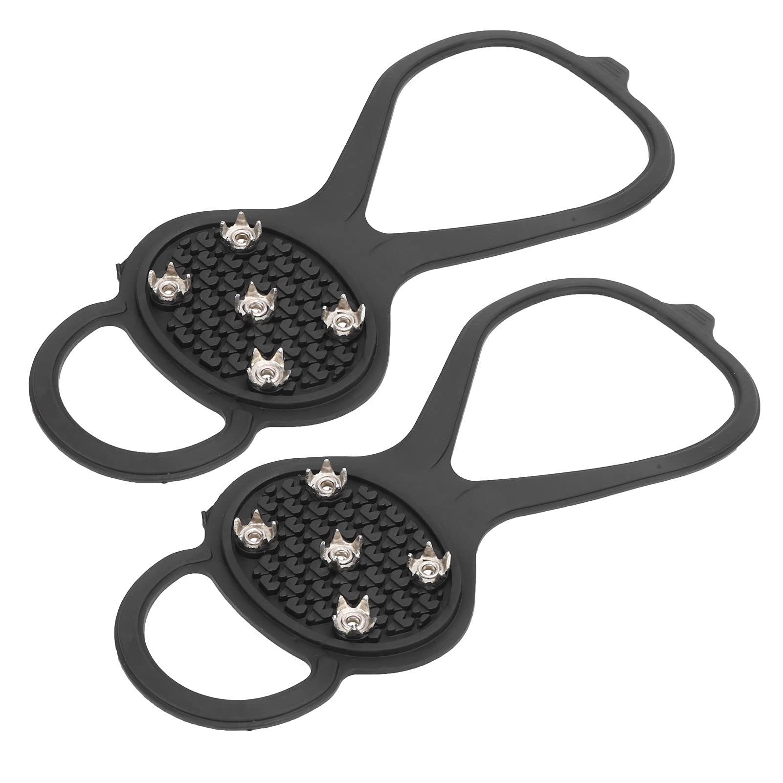 YYV Steigeisen Winter Traktion Stollen Klettern Steigeisen AntiSlips Schuhe Spikes, 1Paar Schneeschuh-Spikes 5 Zähne Steigeisen Bergsteigen