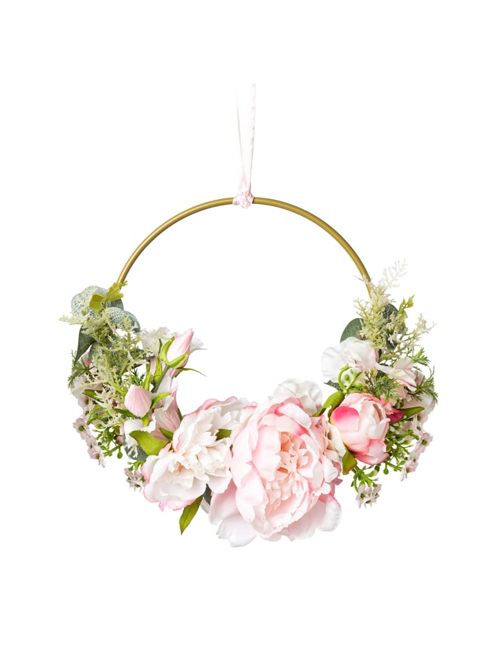 Creativ green Deko-Kranz Peonie in rosa günstig kaufen onesize