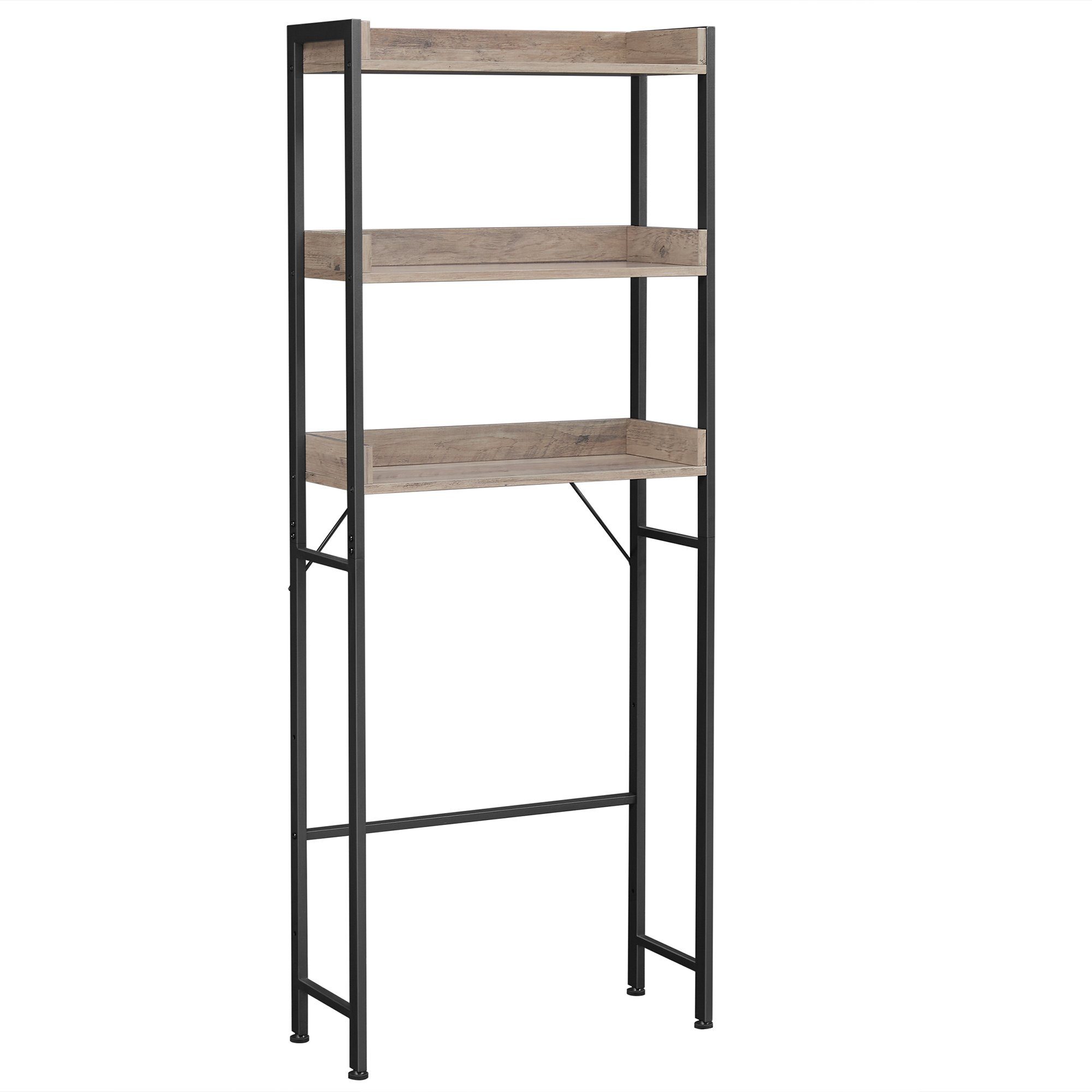 VASAGLE Badregal Toilettenregal, Badezimmerregal, 3 offenen Ablagen