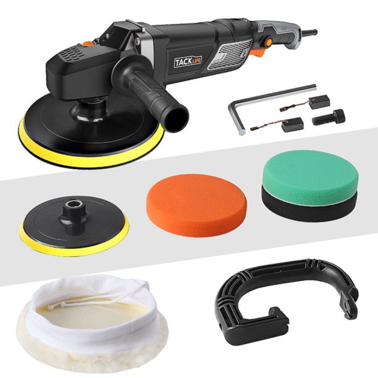 TACKLIFE Poliermaschine, Auto Exzenter Poliermaschine 1500W 3000RPM
