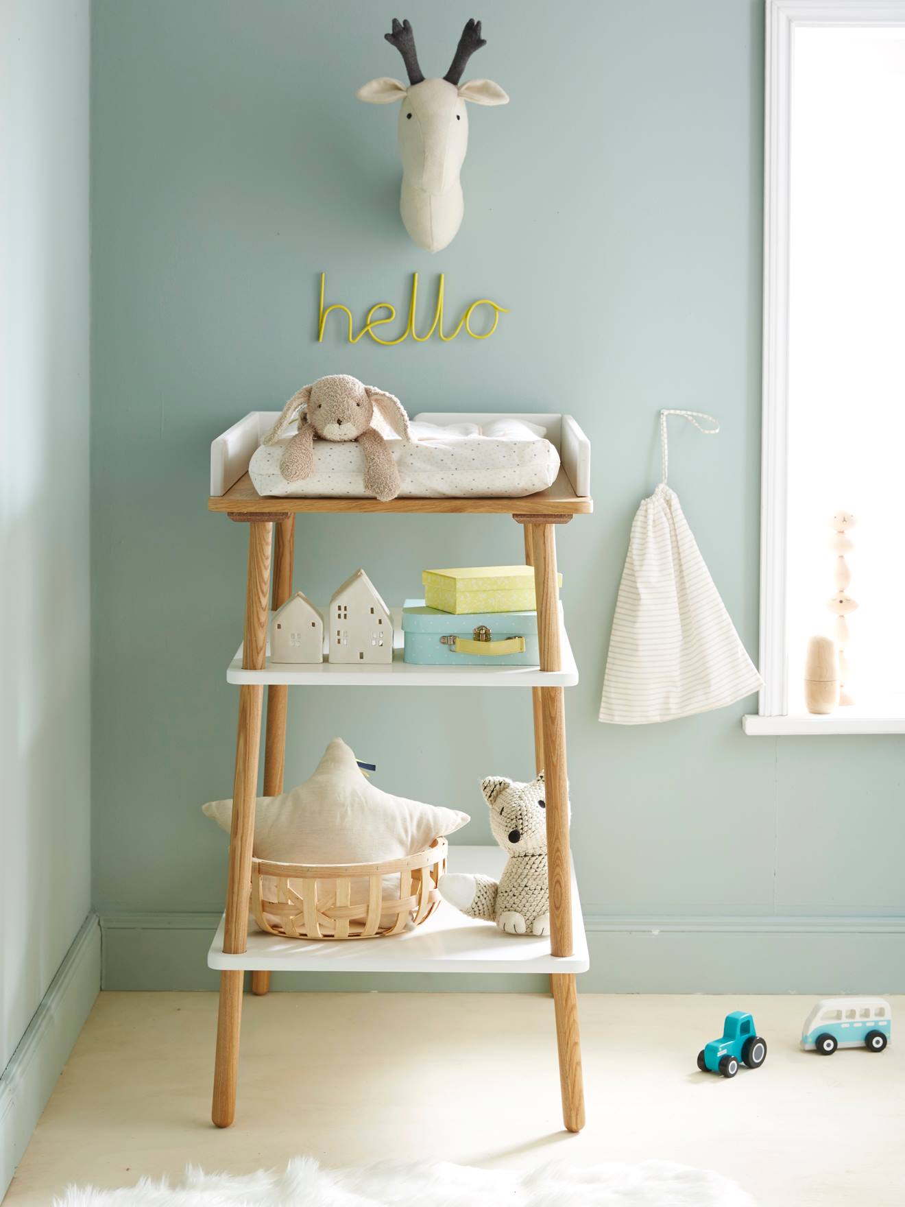 Vertbaudet Babyzimmer Wickeltisch KONFETTI - weiß/natur