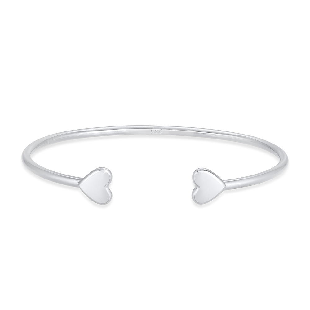 Elli PREMIUM Elli PREMIUM Bracelet Bangle Ouvert Coeur Symbole Basic Minimal Bracelet Femme -  Bracelet