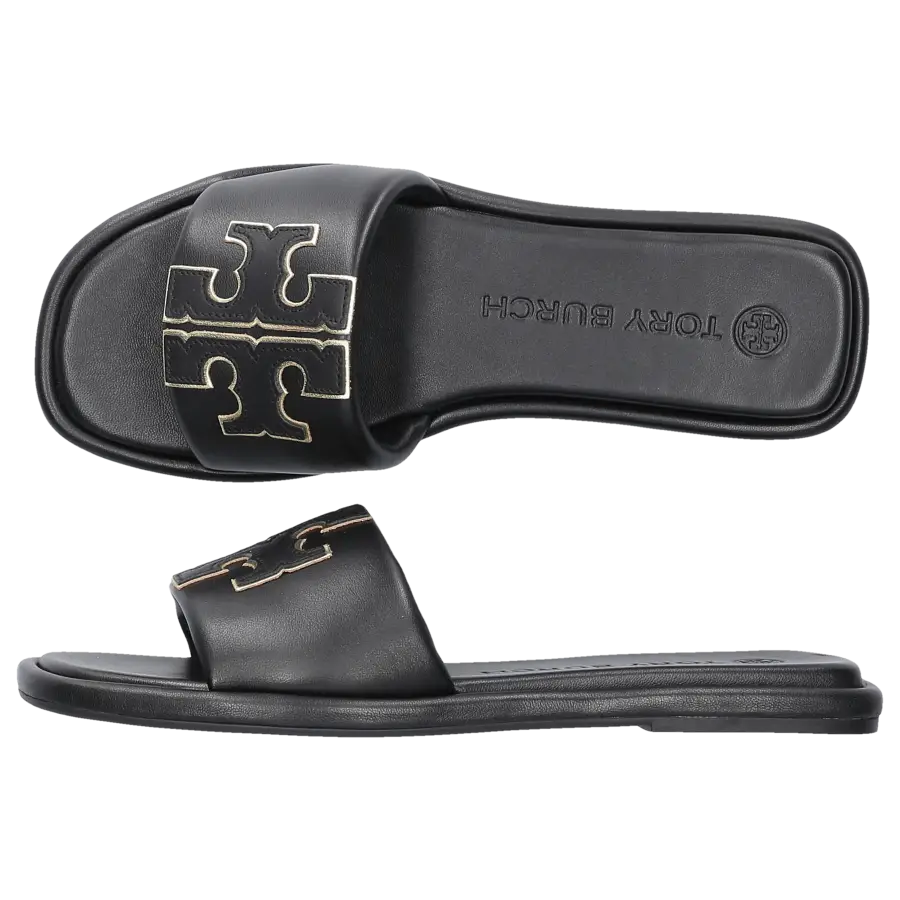 Tory Burch - Sandalen DOUBLE T Kalbsleder - schwarz
