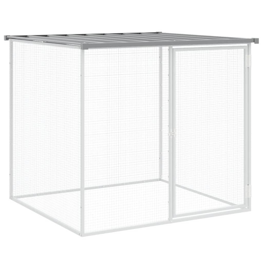 vidaXL Voliere Hühnerkäfig mit Dach Hellgrau 203x98x90 cm Verzinkter Stahl