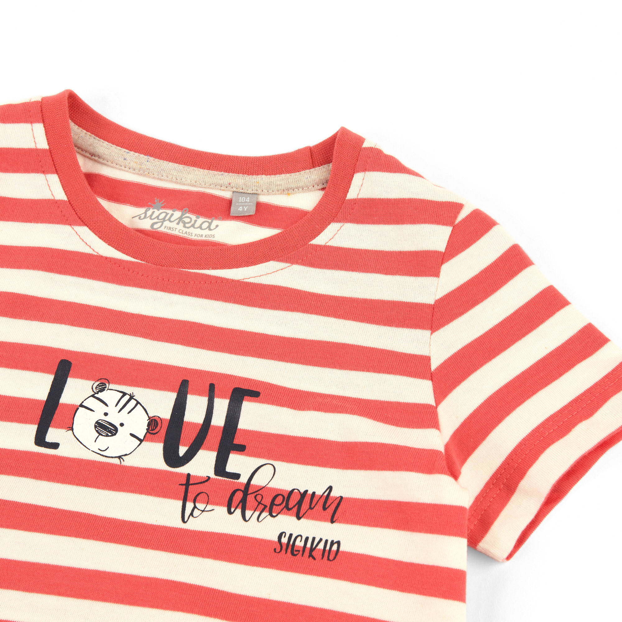 Kinder Schlafanzug Tiger, hell meliert-pink