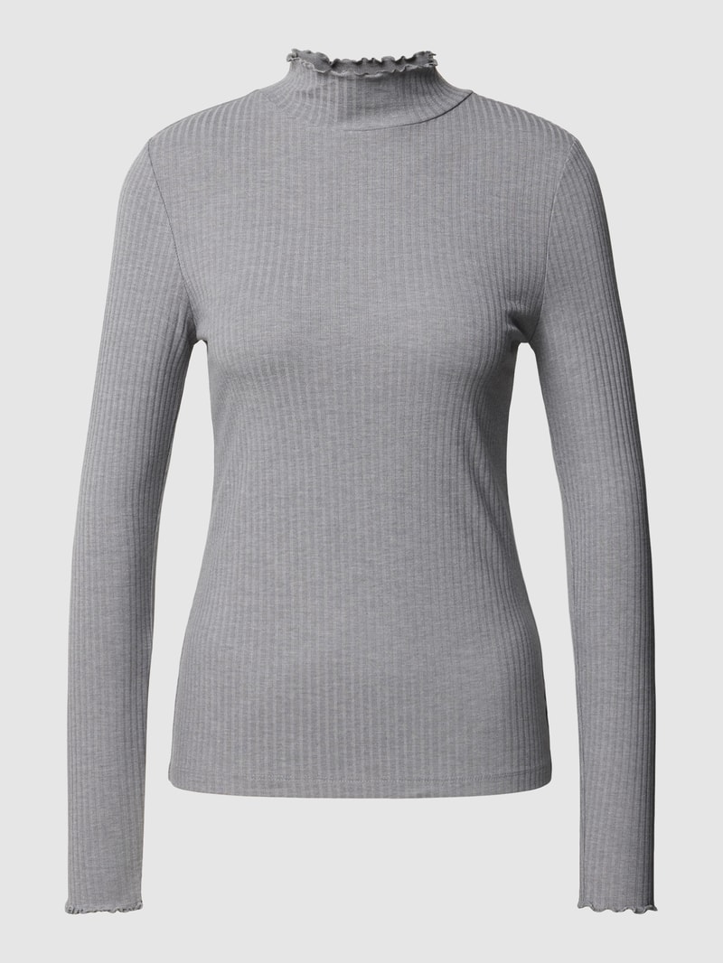 Longsleeve mit Wellensaum in hellgrau