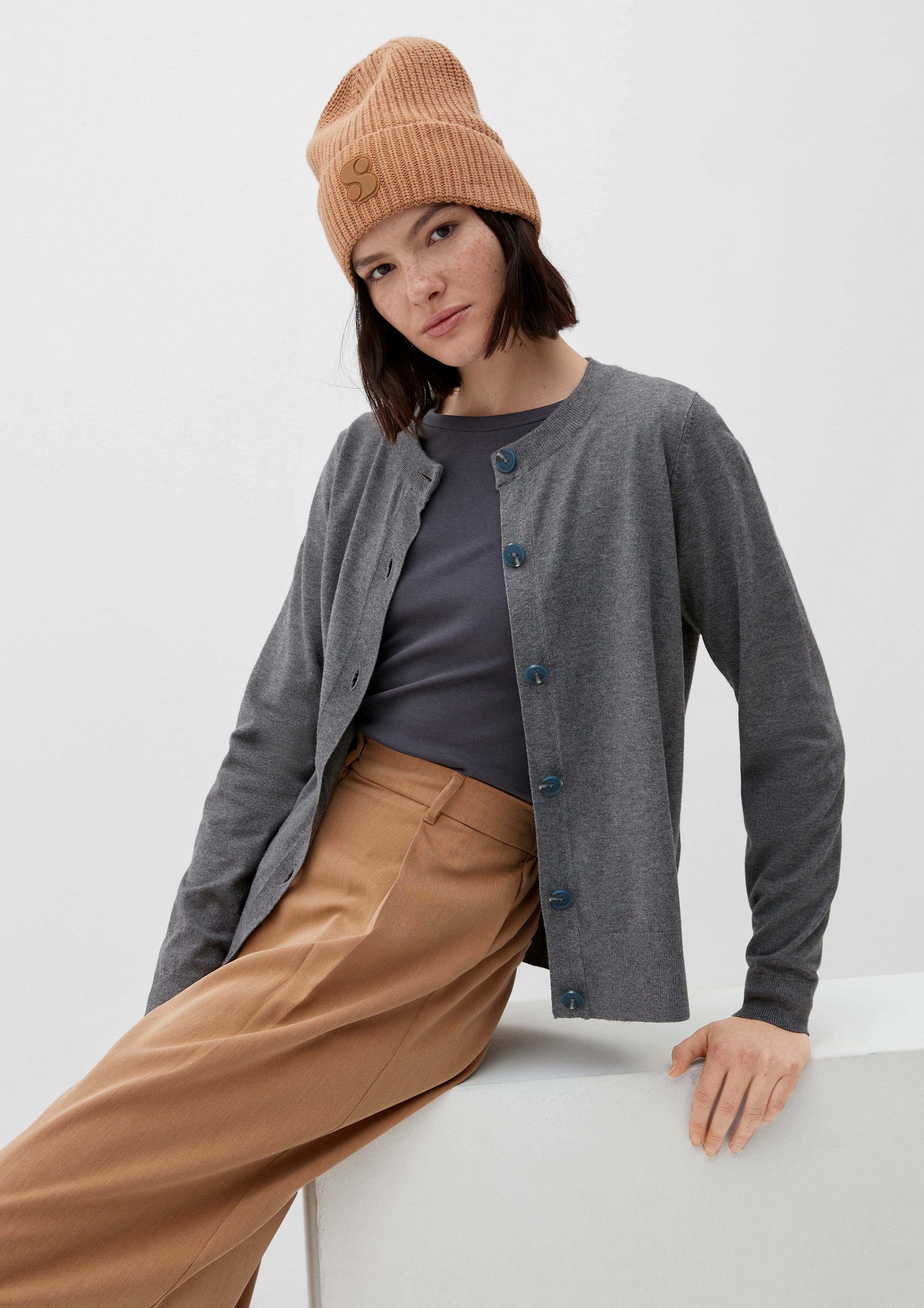 Strickjacke mit Crew Neck-Ausschnitt  2123788-9730