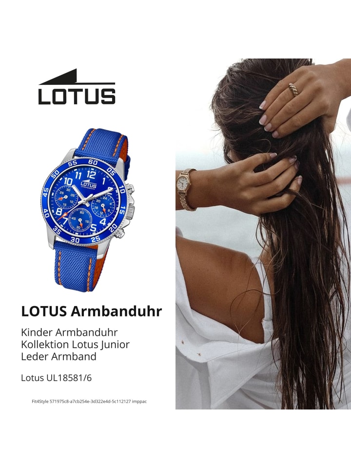 Lotus Chronograph-Armbanduhr Lotus Junior blau, orange mittel (ca. 36mm) günstig kaufen onesize