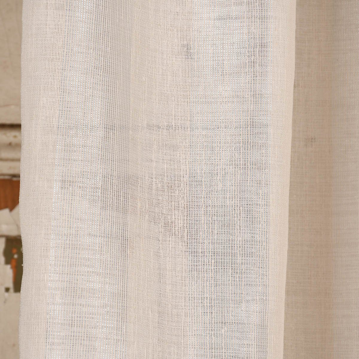 Meterware Rasch Textil Stores Shine Längsstreifen Leinenstruktur creme 300cm, halbtransparent, Kunstfaser, überbreit