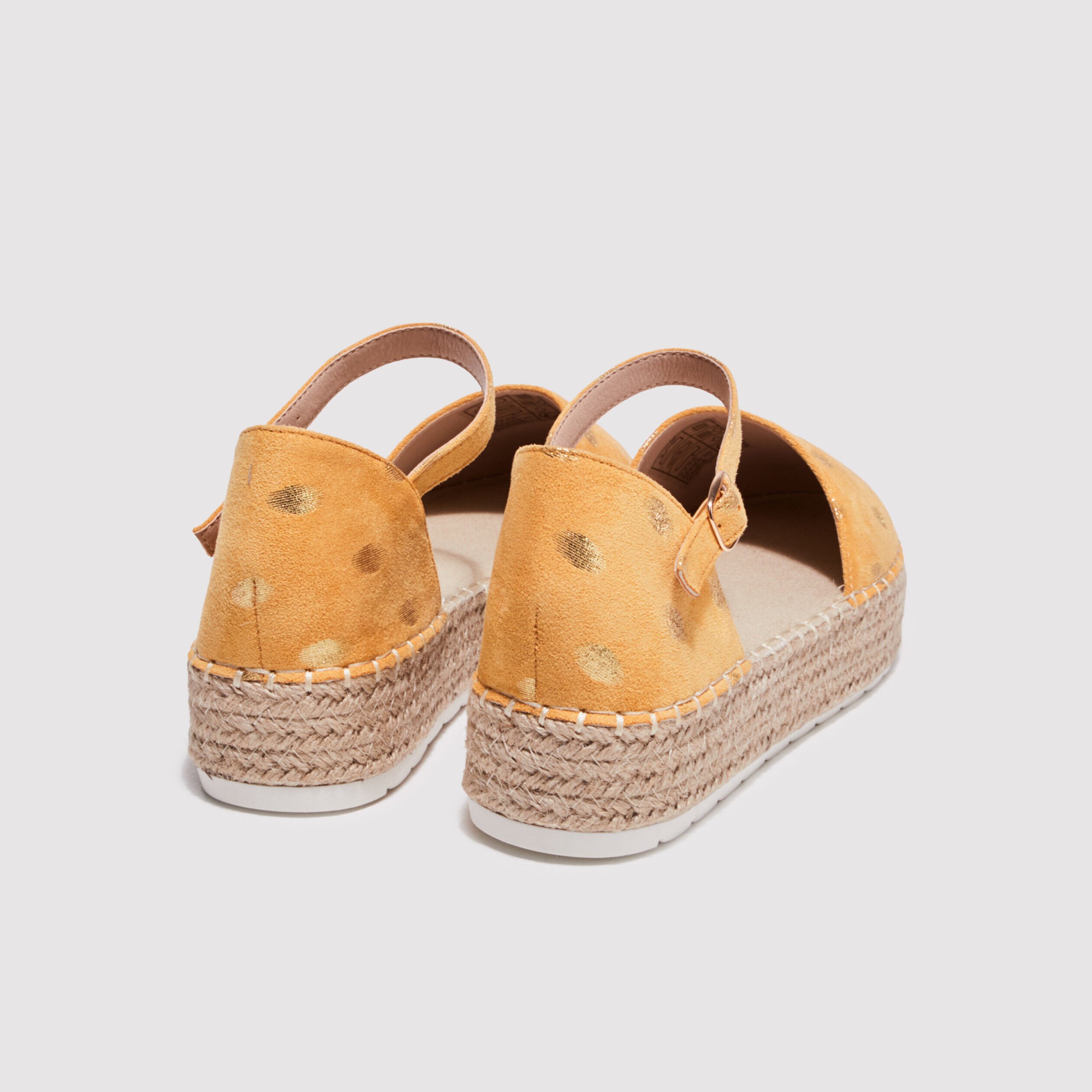 Espadrilles plates compensées jaune clair femme | Cache Cache