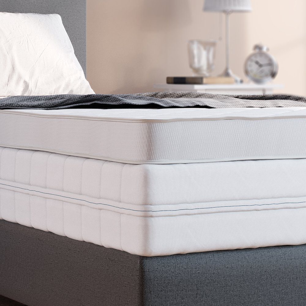Topper Komfortschaumtopper Matratzenschoner 90x200 cm Weiß, VitaliSpa®, 6 cm hoch, Polyester