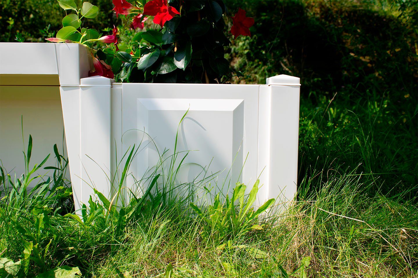 KHW Gartenbank Berlin, mit zwei Pflanzkästen, weiß
