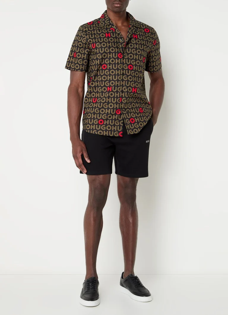 Short de pyjama texturé HUGO BOSS Waffle coupe droite