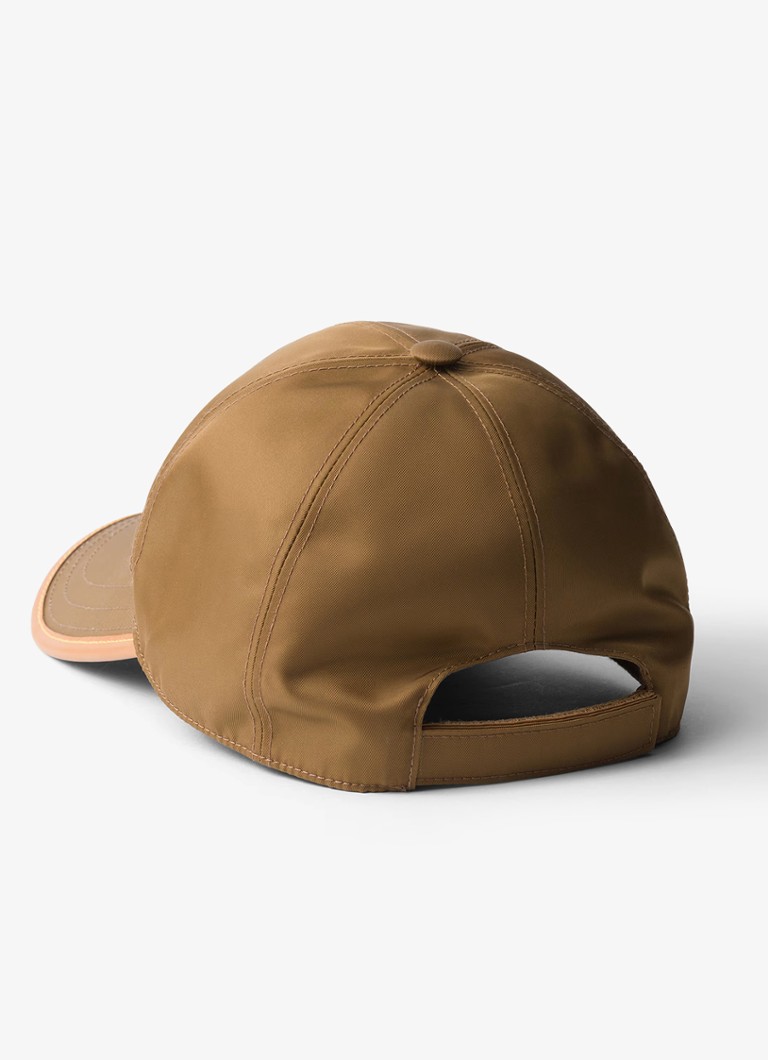 Prada Re-Nylon baseball cap with logo and leather details