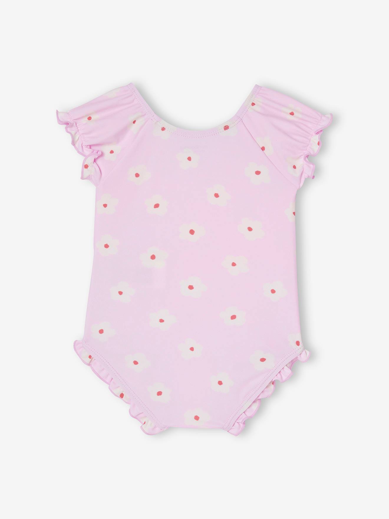 Maillot de bain 1 pièce bébé fille fleurs rose