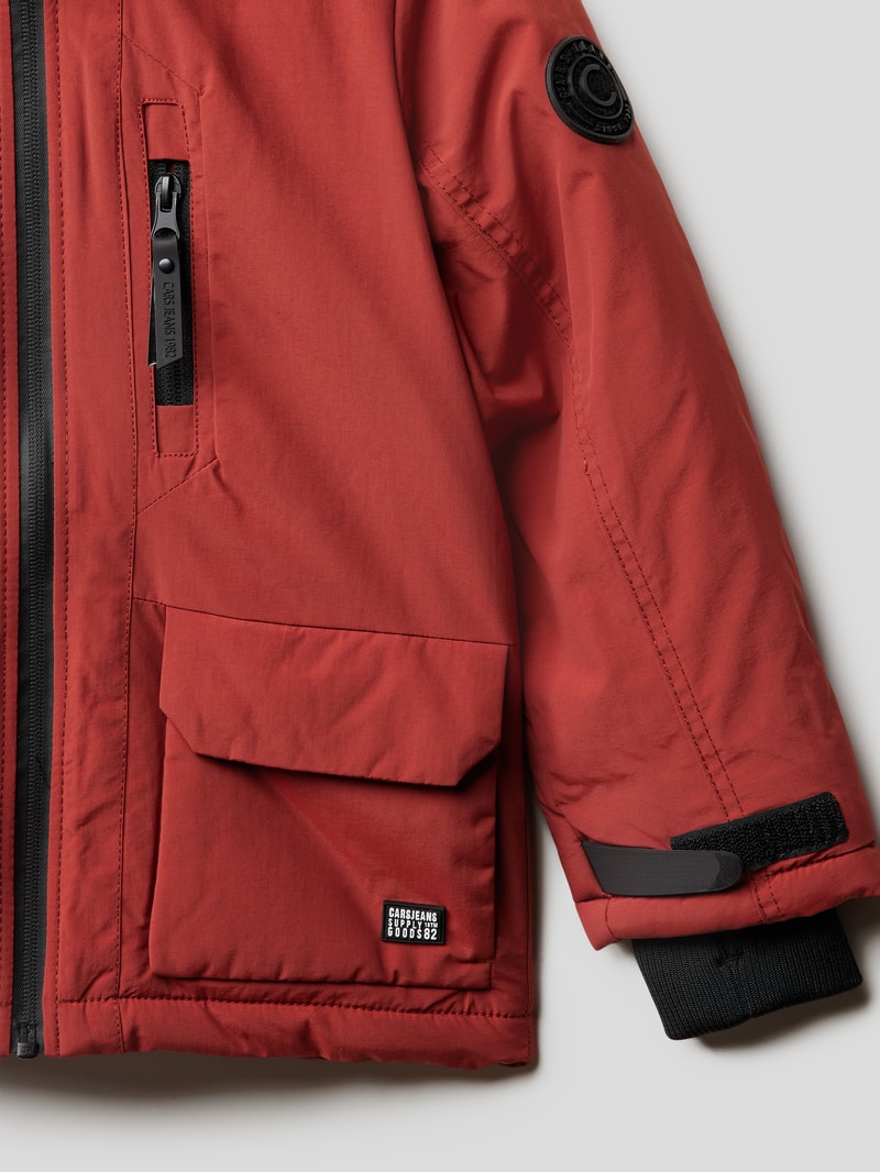 Jacke mit Kapuze Modell 'Harrow' in terrakotta