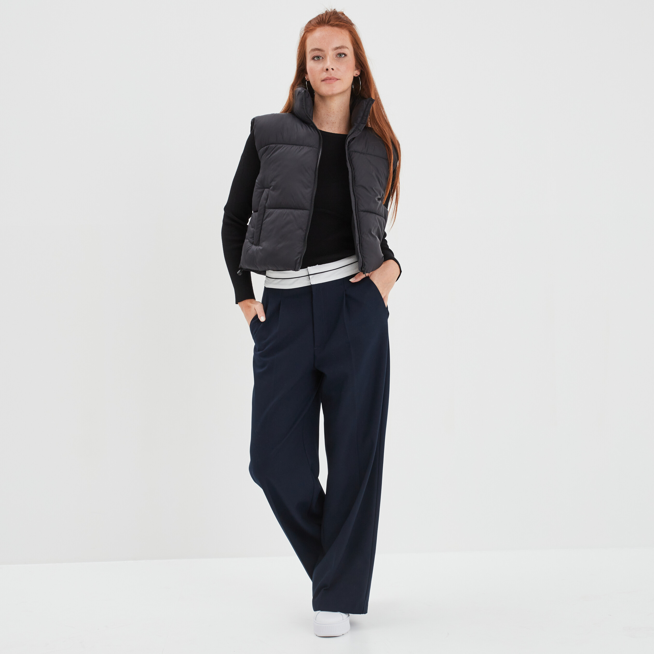 Doudoune sans manches imperméable noir femme | La Halle