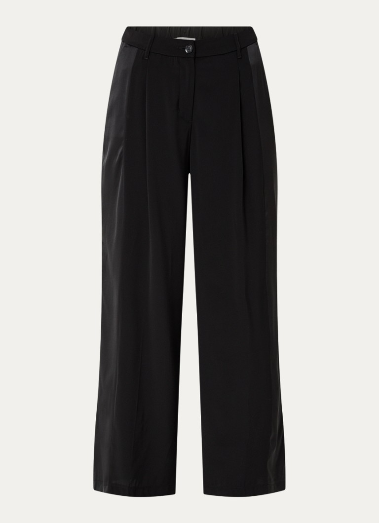Pantaloni de vară cu talie înaltă, cu talie lată și buzunare laterale.
