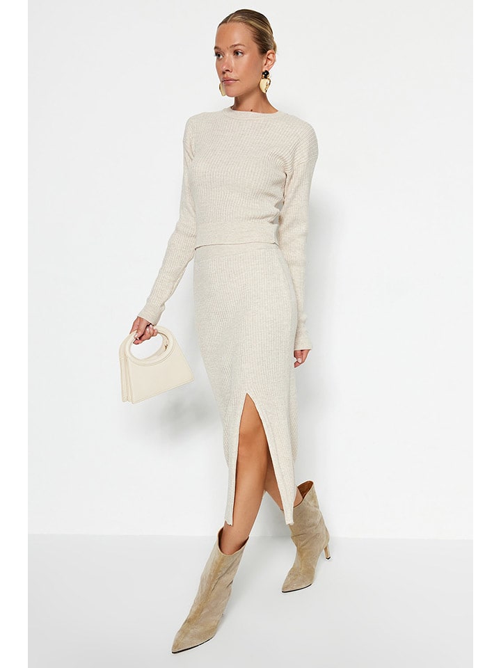 trendyol 2tlg. Outfit in Creme günstig kaufen