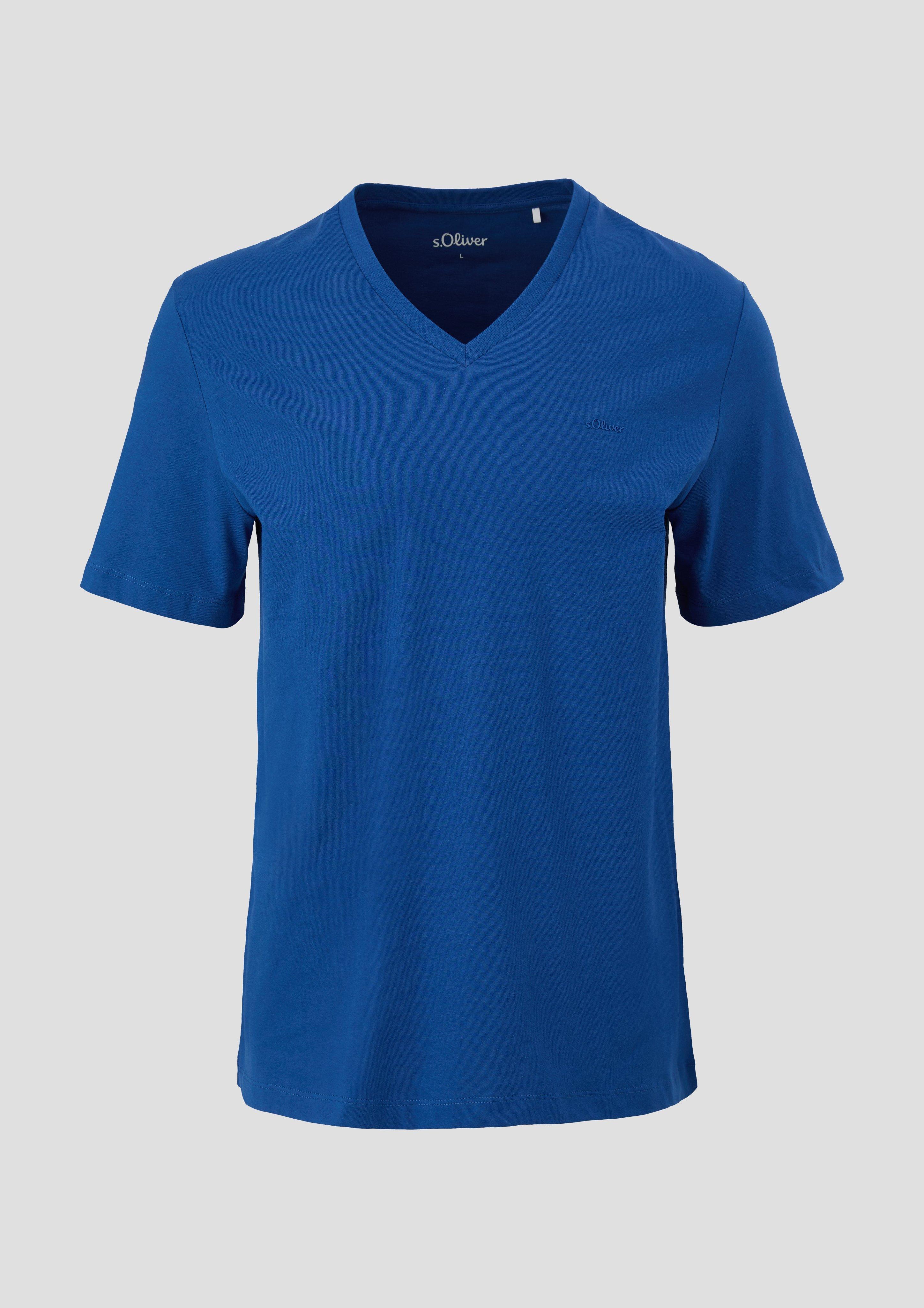 Baumwollshirt mit V-Ausschnitt  2143913-5620