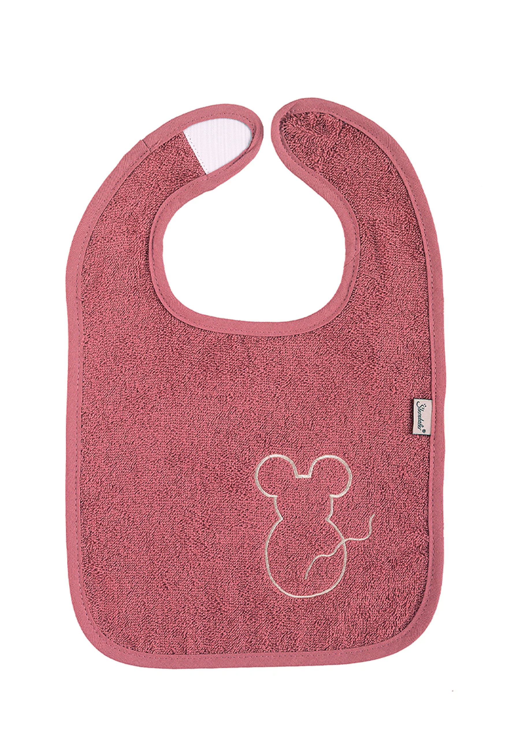 GOTS Doppelpack Klettlätzchen Maus Mabel in Rosa