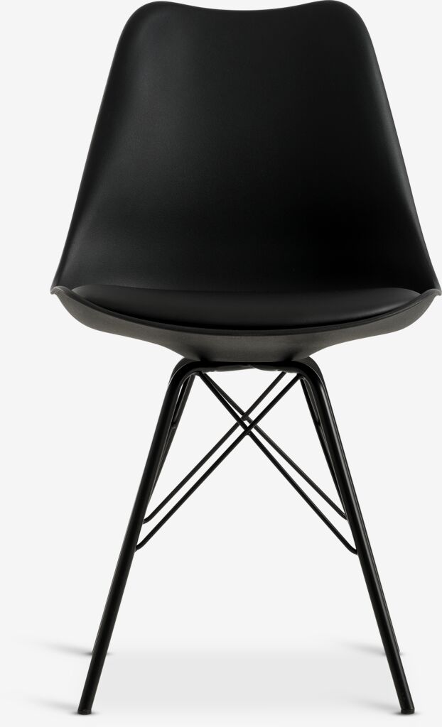 KLARUP Esszimmerstuhl KLARUP Schwarzes Kunstleder/Schwarz