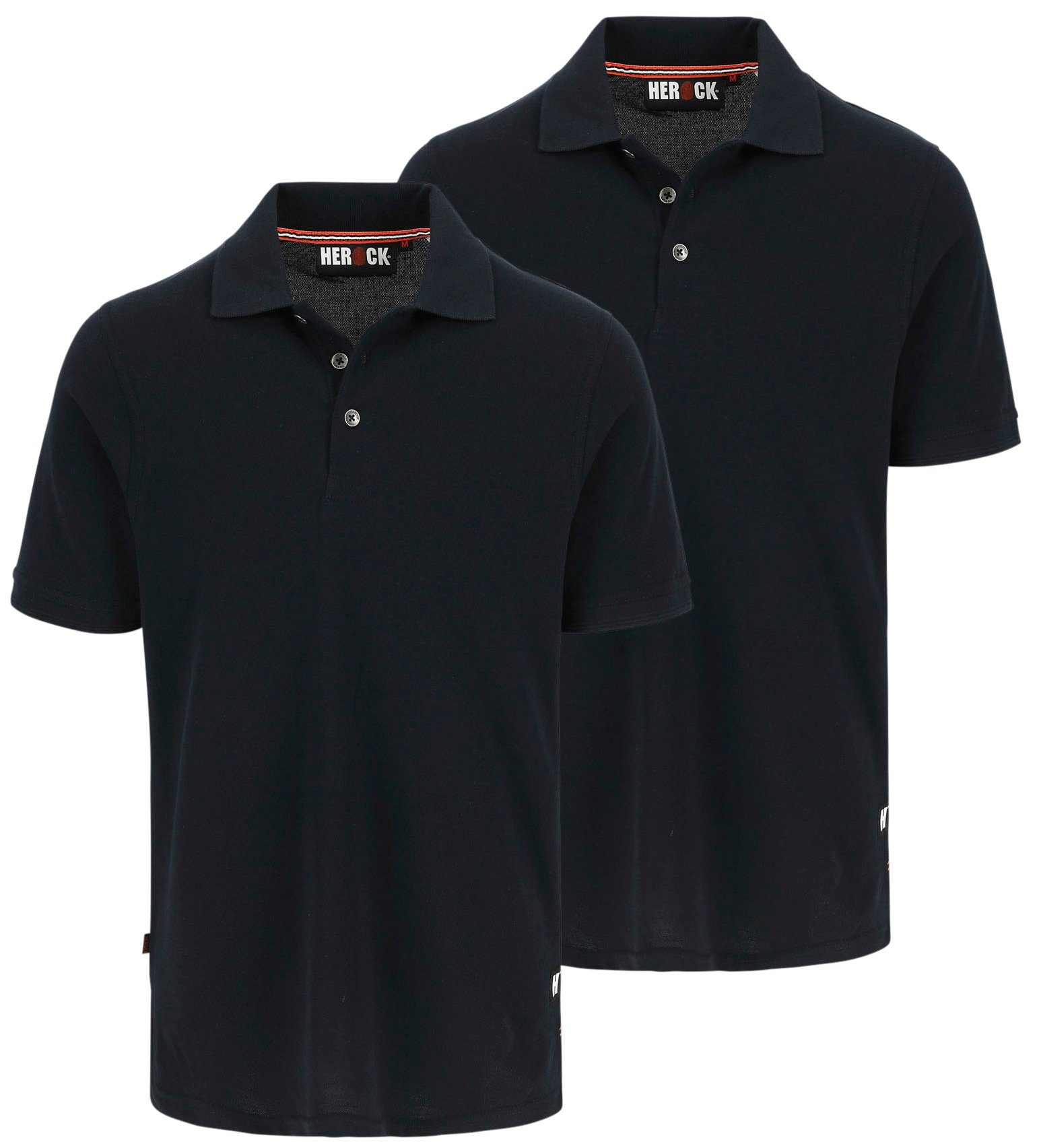 Herock Poloshirt LEVI POLO KURZARM (Spar-Set, 2-tlg) Reine Baumwolle, Rippstrick-Kragen und Bündchen, verschiedene Farben