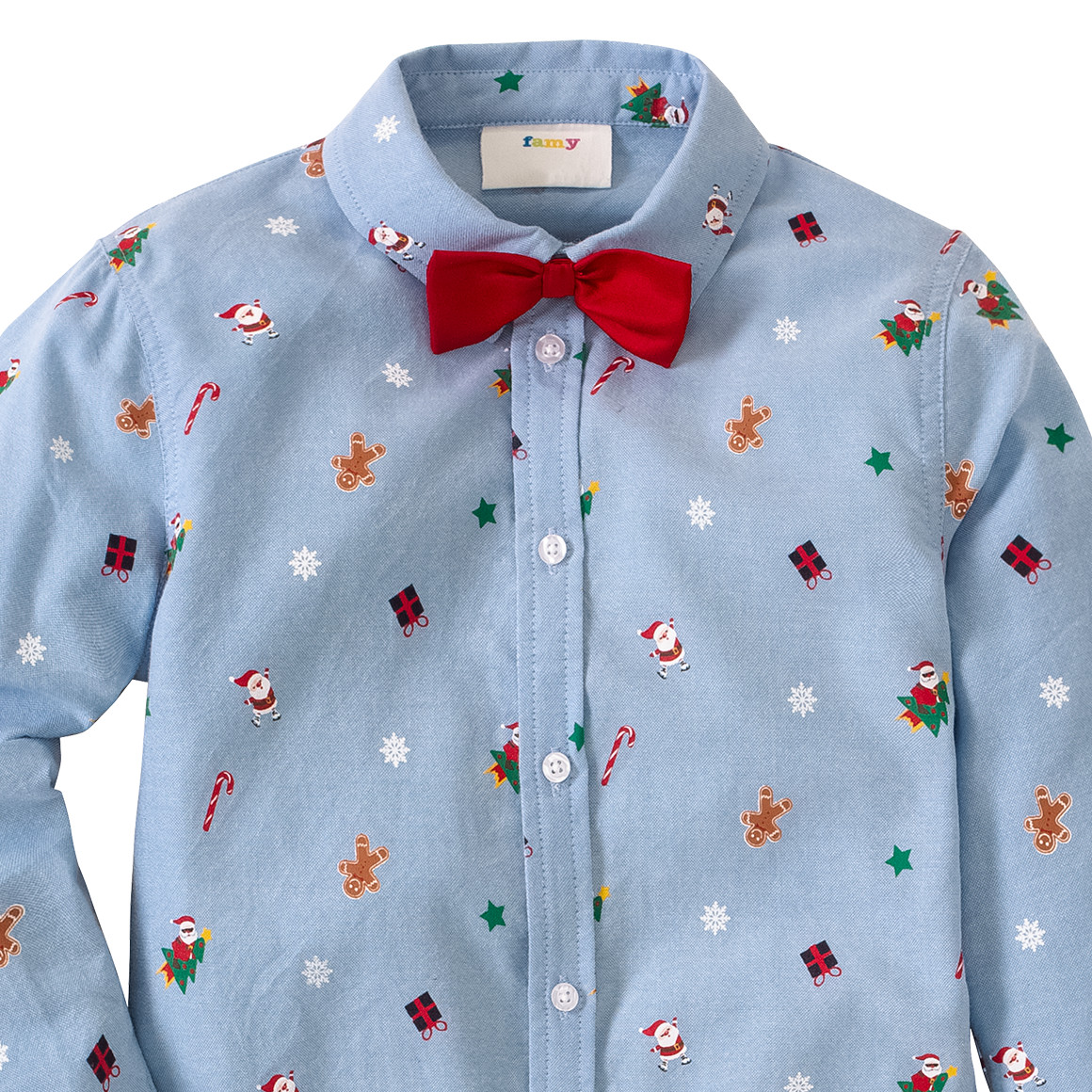 Jungen Weihnachtshemd mit Fliege