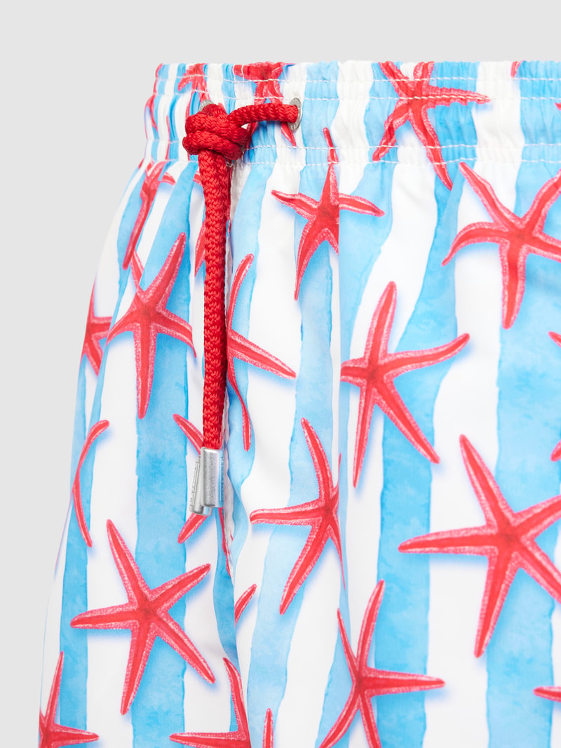 Badehose mit Allover-Muster Modell 'GUSTAVIA' in rot