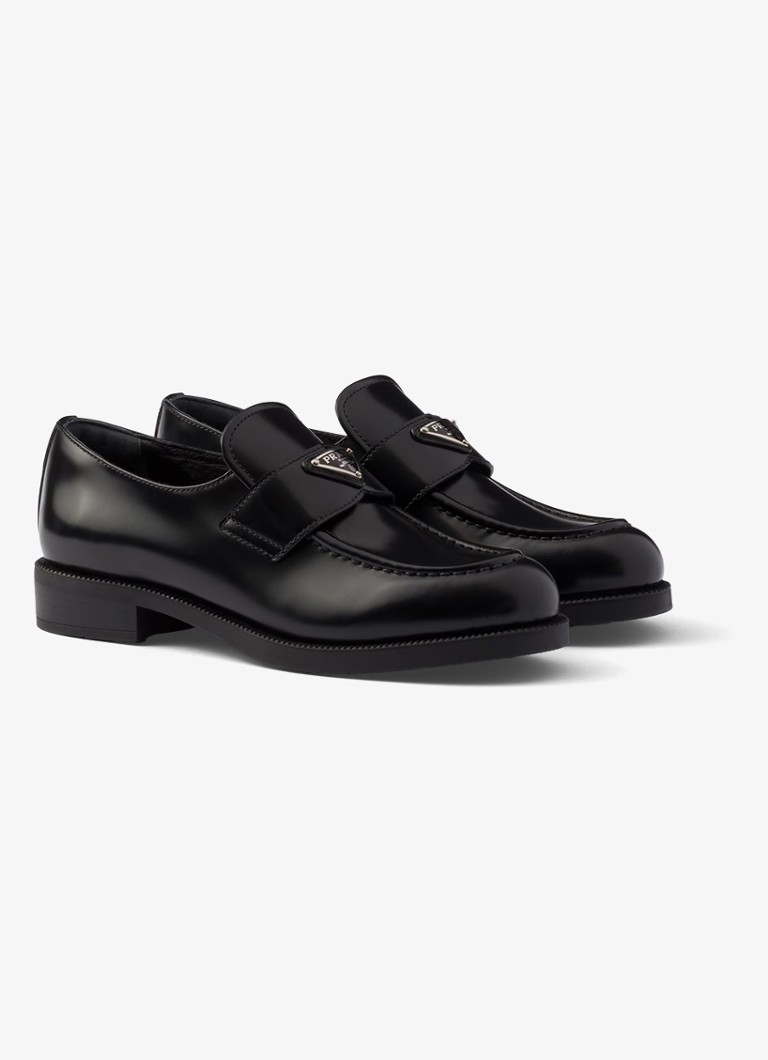 Mocassins Prada de couro com logotipo