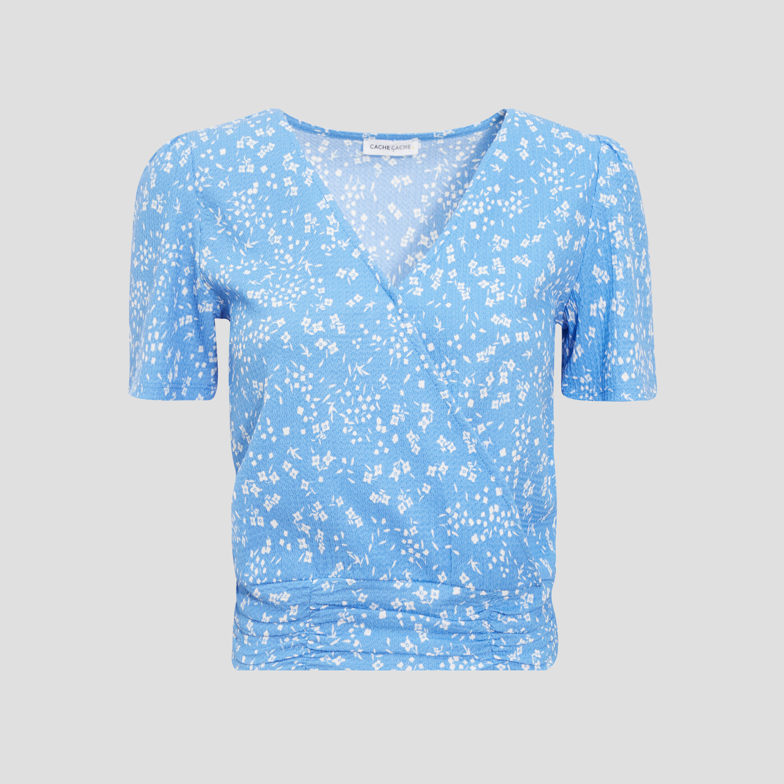 Blouse manches courtes bleu femme | Cache Cache