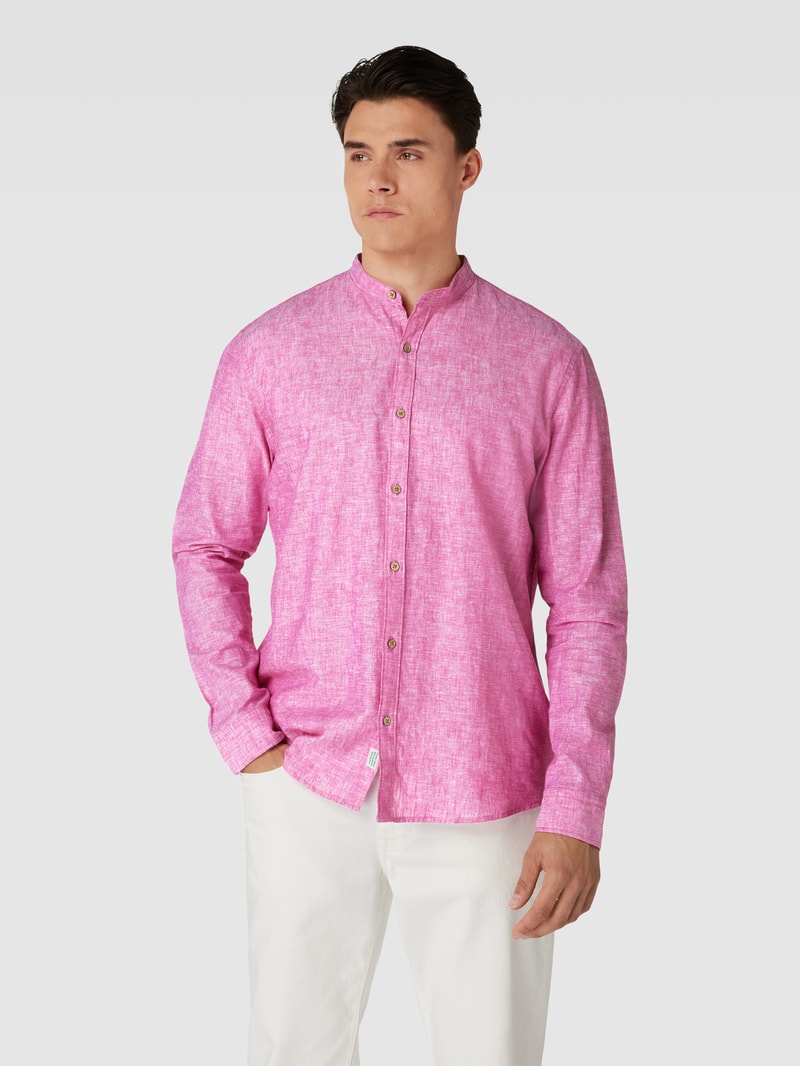 Tailored Fit Freizeithemd mit Stehkragen in pink