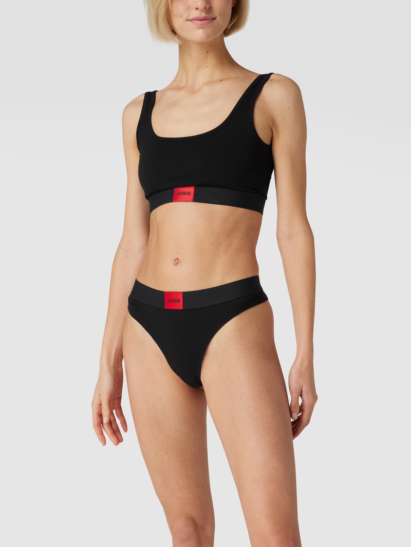 Bustier mit Label-Patch in schwarz